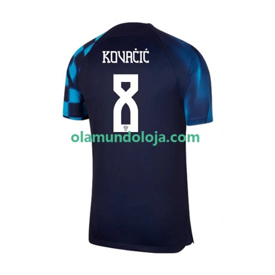 Camisola Croácia Kovacic 8 Homem Equipamento Segundo Copa do Mundo 2022 Manga Curta